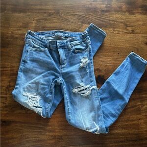 American Eagle Outfitters Light Blue Distressed Jeggings